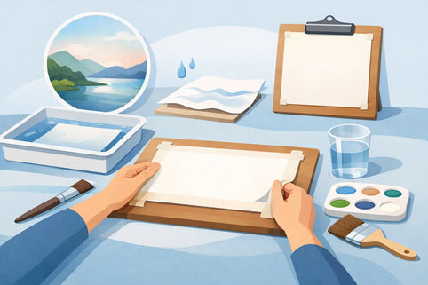 Papier opspannen voor aquarel zonder golven