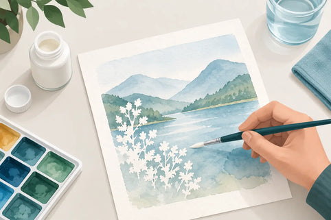 Hoe gebruik je maskeervloeistof bij aquarel?