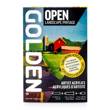 Golden acrylverf landschap set