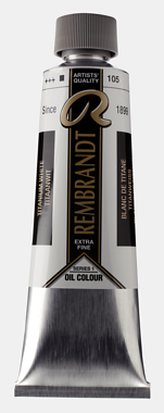 Rembrandt Olieverf Tube 150 ml Titaanwit (Saffloerolie) 105