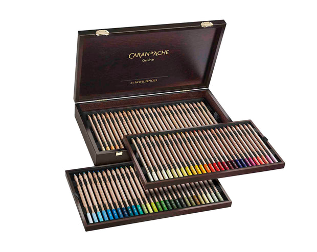Caran d'Ache Pastel potloden houten doos 84 potloden