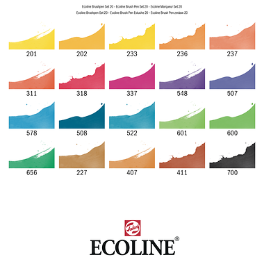 Ecoline Brush Pen set Landschappen | 20 colours