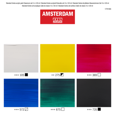 Amsterdam Standard Series acrylverf educatie set | 6 x 120 ml
