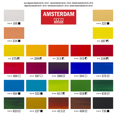 Amsterdam Standard Series acrylverf algemene selectie set | 24 × 20 ml 