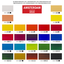 Amsterdam Standard Series acrylverf algemene selectie set | 24 × 20 ml 