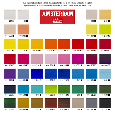 Amsterdam Standard Series acrylverf algemene selectie set | 48 × 20 ml 