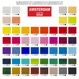 Amsterdam Standard Series acrylverf algemene selectie set | 48 × 20 ml 