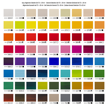 Amsterdam Standard Series acrylverf algemene selectie set | 72 × 20 ml 