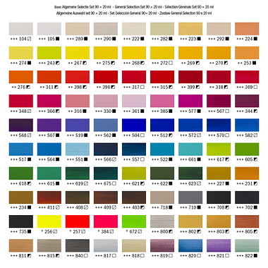 Amsterdam Standard Series acrylverf complete collectie set | 90 × 20 ml 