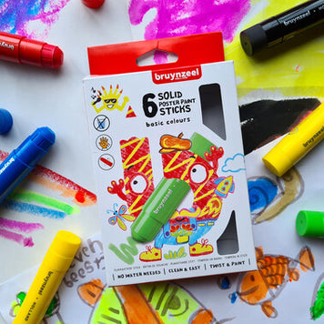 Bruynzeel Plakkaatverf sticks set Basic | 6 kleuren