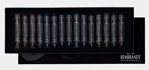 Rembrandt Soft pastel set Donkere Kleuren | 15 hele pastels
