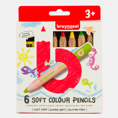 Bruynzeel Kids zachte kleurpotloden set 6