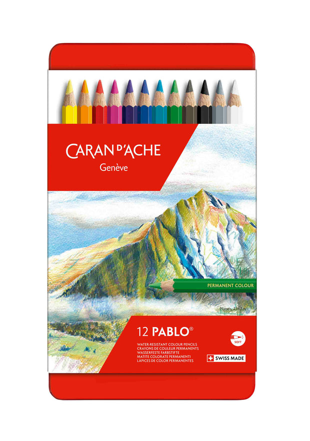 Caran d'Ache Pablo Potloden Blik 12 kleurpotloden