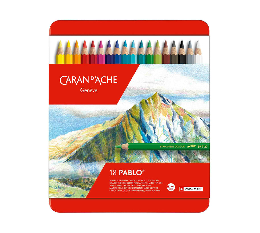 Caran d'Ache Pablo Potloden Blik 18 kleurpotloden