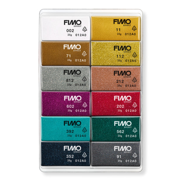 Fimo effect set - 12 stuks sparkle kleuren