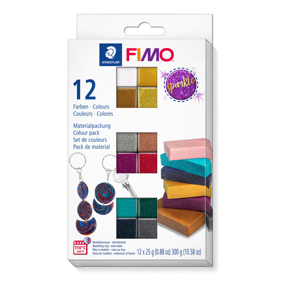 Fimo effect set - 12 stuks sparkle kleuren