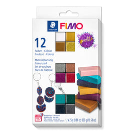 Fimo effect set - 12 stuks sparkle kleuren