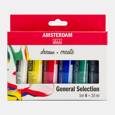 Amsterdam Standard Series acrylverf algemene selectie set | 6 × 20 ml 