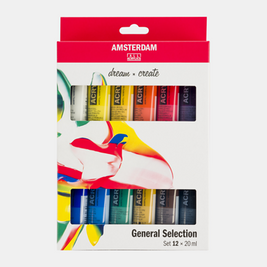 Amsterdam Standard Series acrylverf algemene selectie set | 12 × 20 ml 