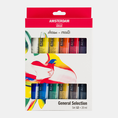 Amsterdam Standard Series acrylverf algemene selectie set | 12 × 20 ml 