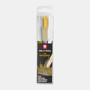 Sakura Gelly Roll Mixed Set 3 Goud Zilver Wit