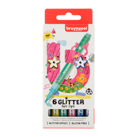 Bruynzeel Kids Glitter viltstiften set 6