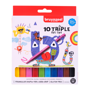 Bruynzeel Kids Triple viltstiften set 10