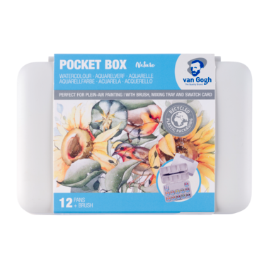 Van Gogh Aquarelverf pocket box natuurtinten met 12 kleuren in halve Napjes