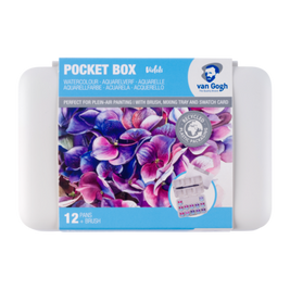 Van Gogh Aquarelverf pocket box roze en violetten met 12 kleuren in halve Napjes