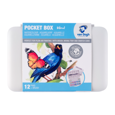 Van Gogh Aquarelverf pocket box felle tinten met 12 kleuren in halve Napjes