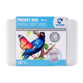 Van Gogh Aquarelverf pocket box felle tinten met 12 kleuren in halve Napjes