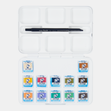 Van Gogh Aquarelverf pocket box gedempte tinten met 12 kleuren in halve Napjes