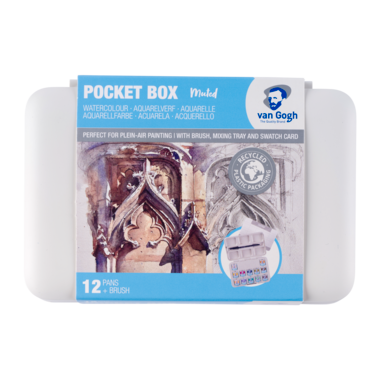 Van Gogh Aquarelverf pocket box gedempte tinten met 12 kleuren in halve Napjes