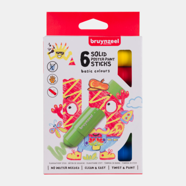 Bruynzeel Plakkaatverf sticks set Neon | 6 kleuren