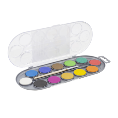 Bruynzeel Kids Waterverf Set van 12 Kleuren met Penseel