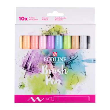 Ecoline Brush Pen set Pastel | 10 kleuren