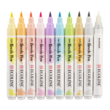 Ecoline Brush Pen set Pastel | 10 kleuren