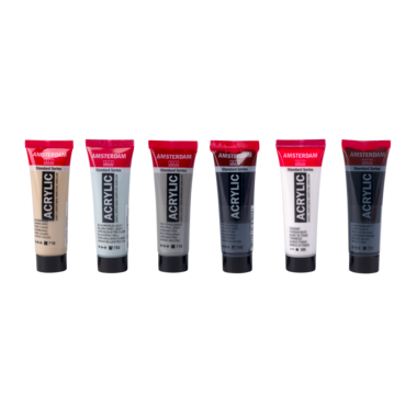 Amsterdam Standard Series acrylverf grijstinten set | 6 x 20 ml