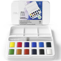 Winsor & Newton Cotman Water Colour Blue Box 12 halve napjes