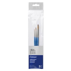 Winsor & Newton Cotman Penseel Korte Steel Set van 3 V.2