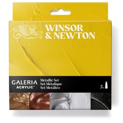 Winsor & Newton Galeria Acrylic Colour 5x60ml Tubes Metallic Set