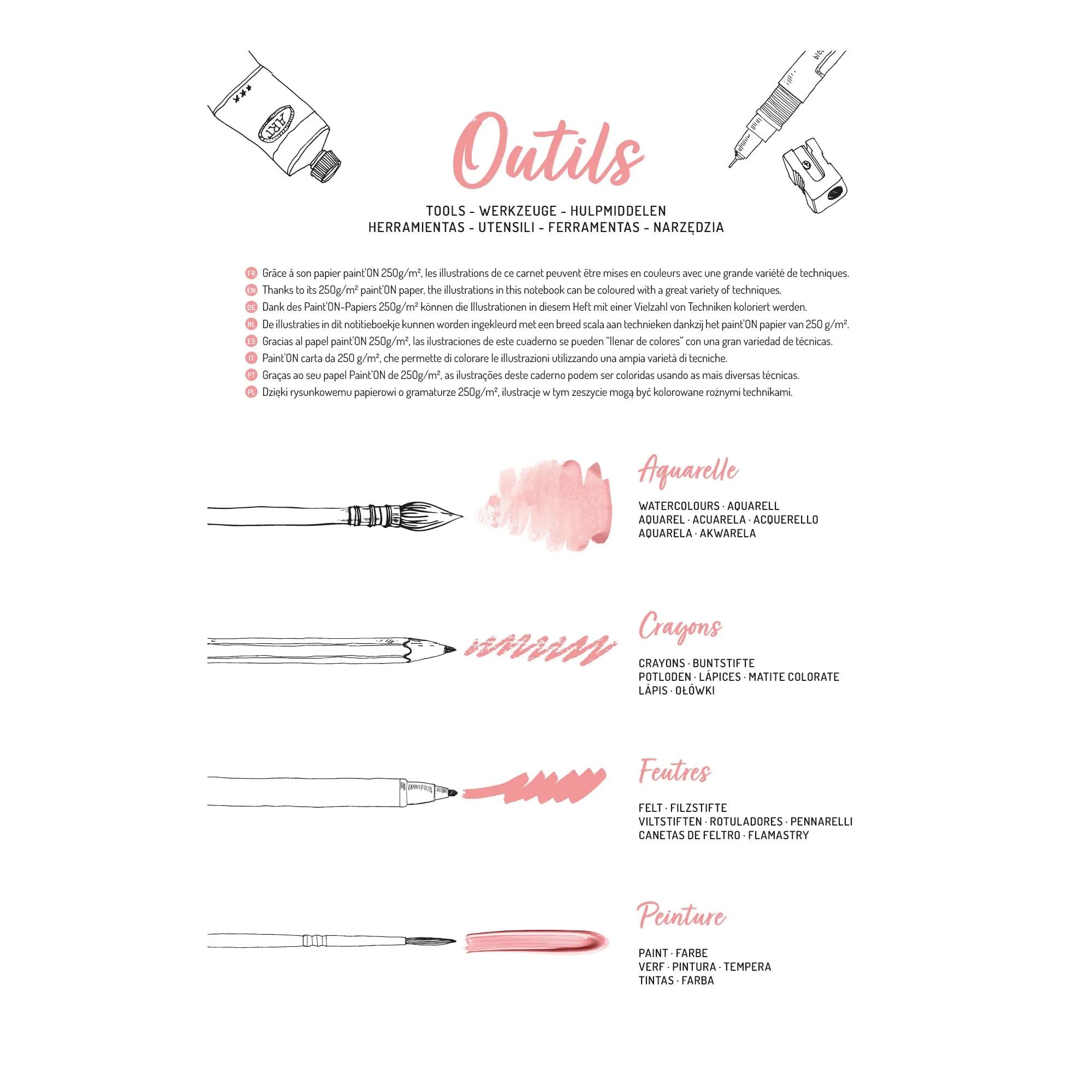 Kleurboek Odelia A4 Clairefontaine- 250 grams alle mediums