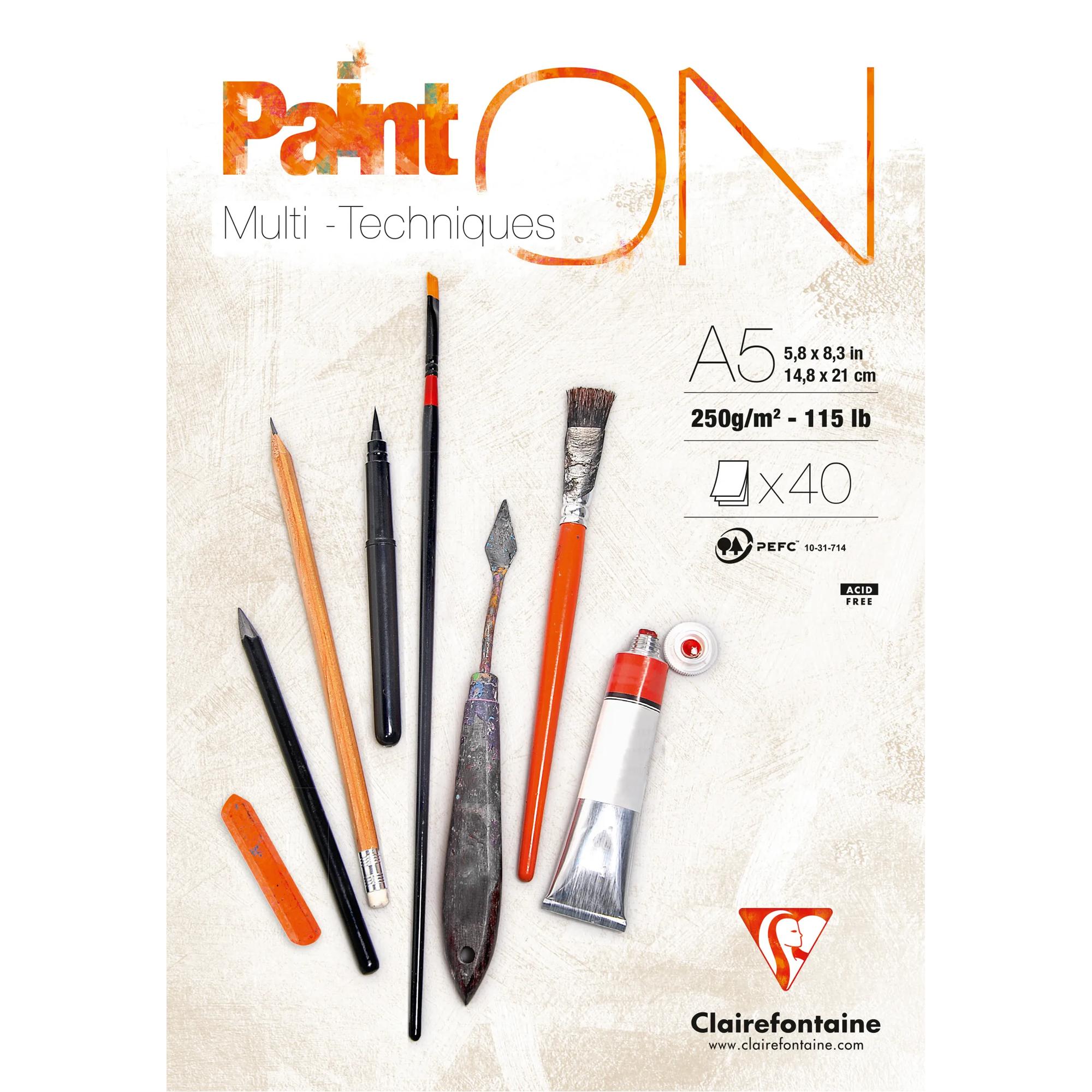Clairefontaine Paint On blok gelijmd 40 blad 250g Wit