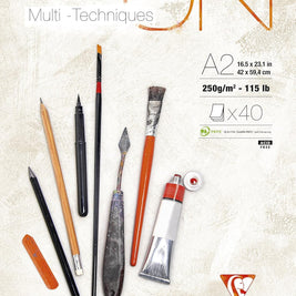 Clairefontaine Paint On blok gelijmd 40 blad 250g Wit