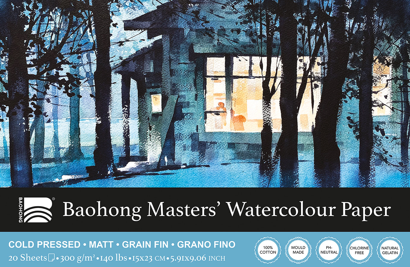 Baohong - Masters' Watercolour blok medium grain