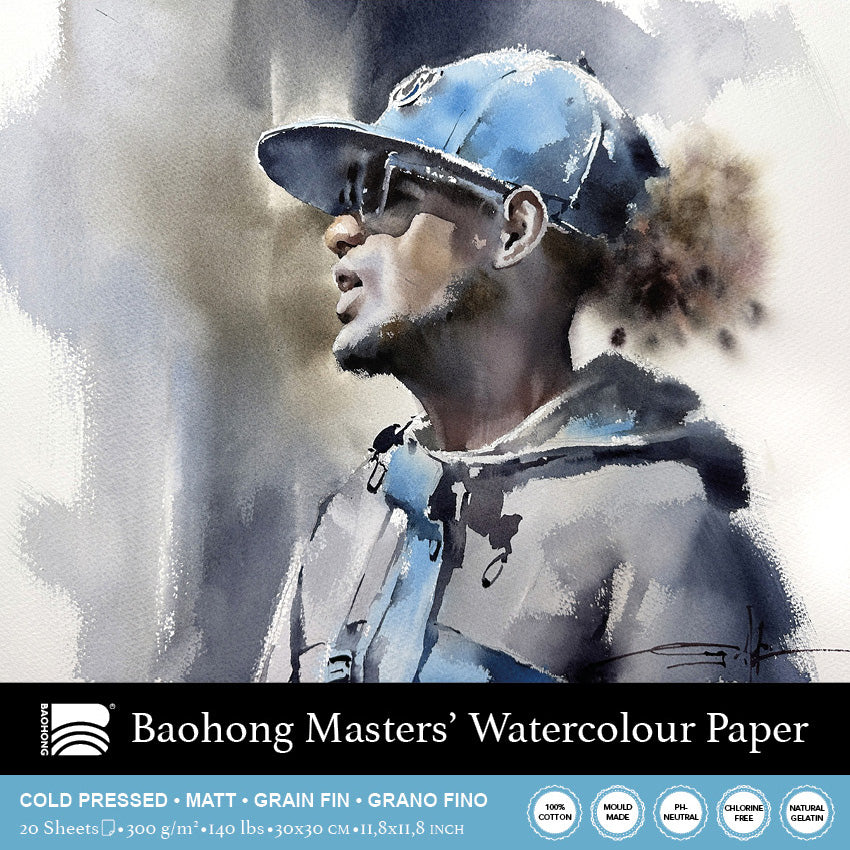 Baohong - Masters' Watercolour blok medium grain