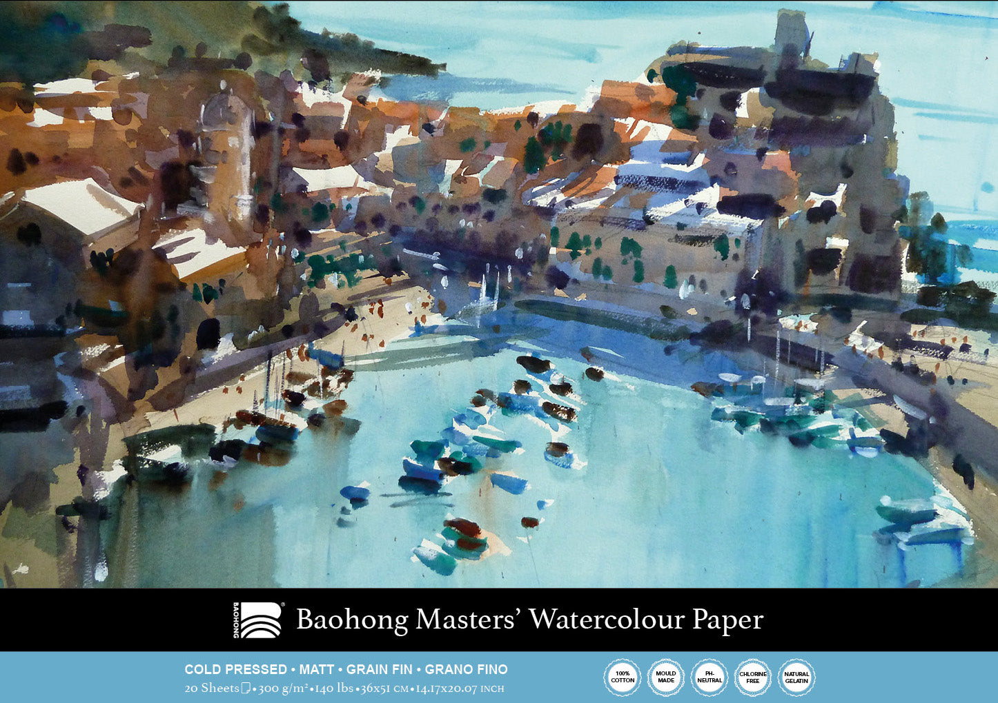 Baohong - Masters' Watercolour blok medium grain