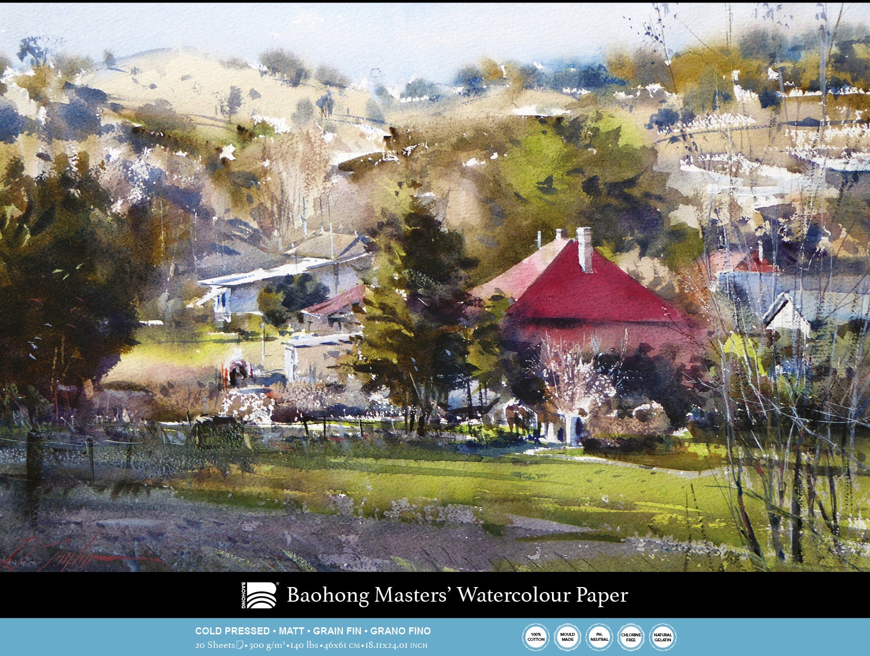 Baohong - Masters' Watercolour blok medium grain