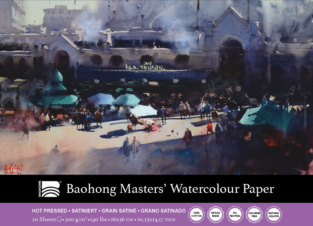 Baohong - Masters' Watercolour blok smooth grain