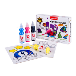 Bruynzeel Stickerverfset - 4 kleuren + 2 templates - Maak je eigen stickers